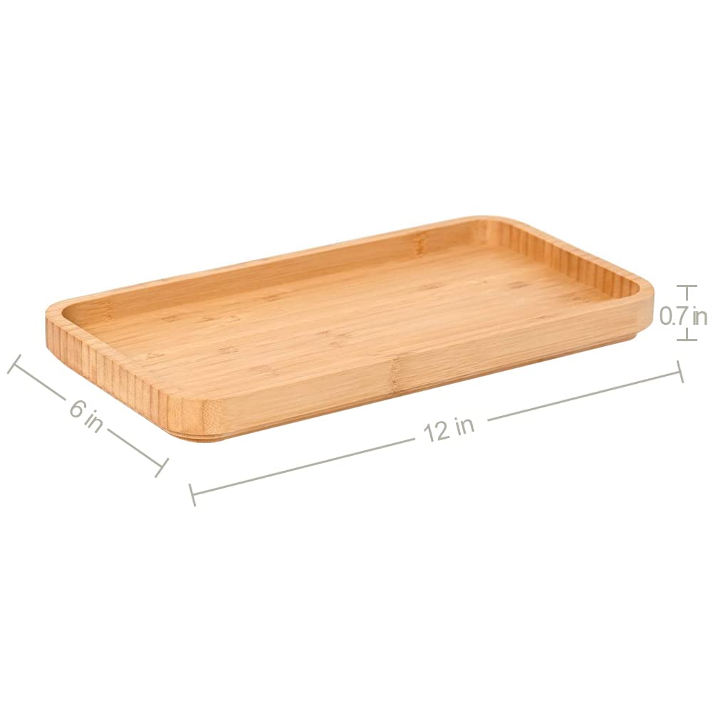 Bamboo Vanity Tray Bamboo Tray Rack Bathroom Counter Tray For Organizi ...