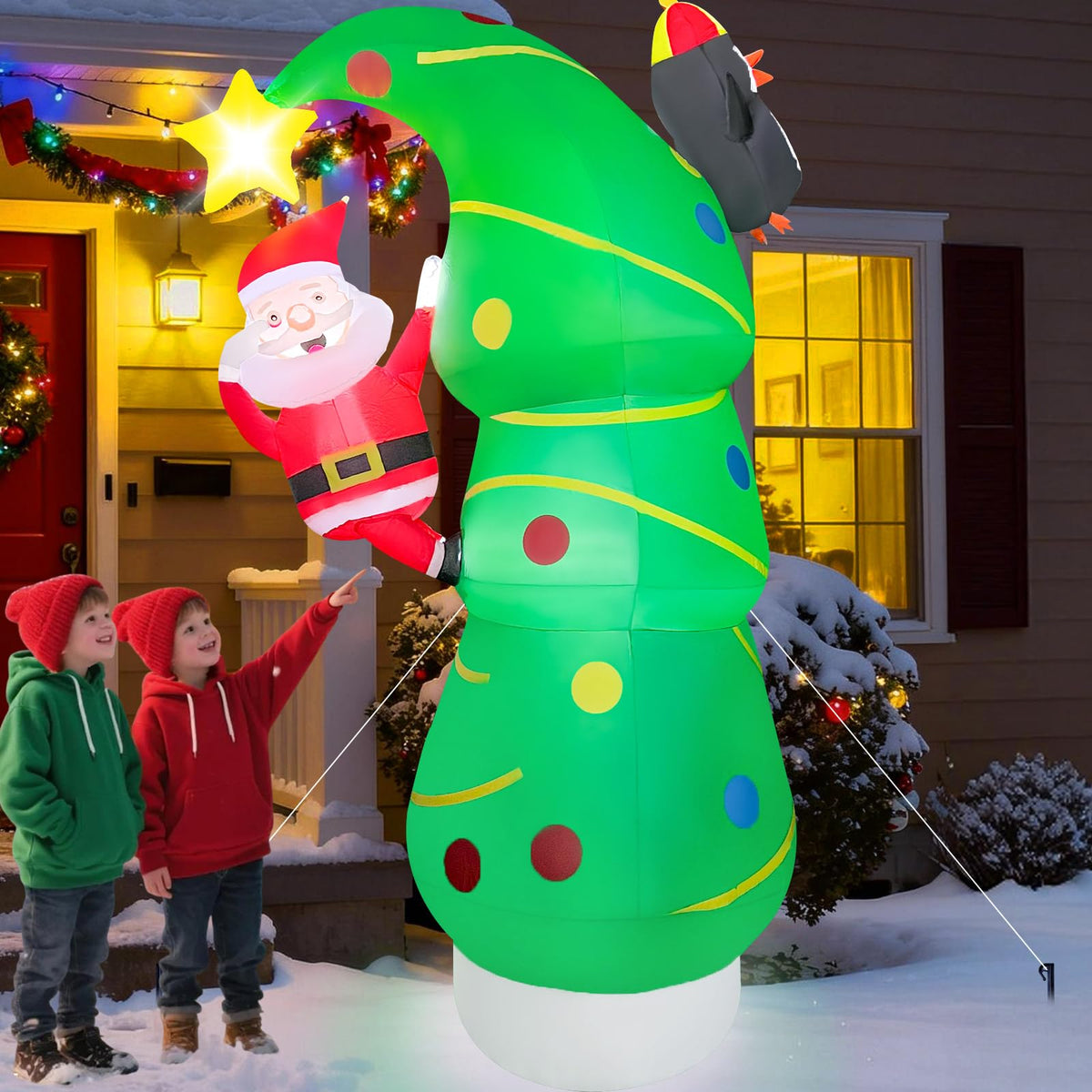 GIGLIM 2025 Inflatables Christmas Tree 7FT Christmas Tree Inflatable O ...