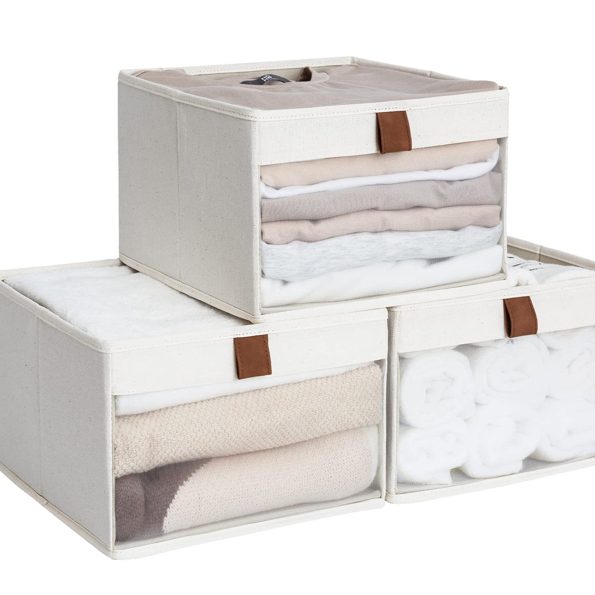 Storageworks Closet Storage Bins With Clear Window And 2 Handles, Fold ...