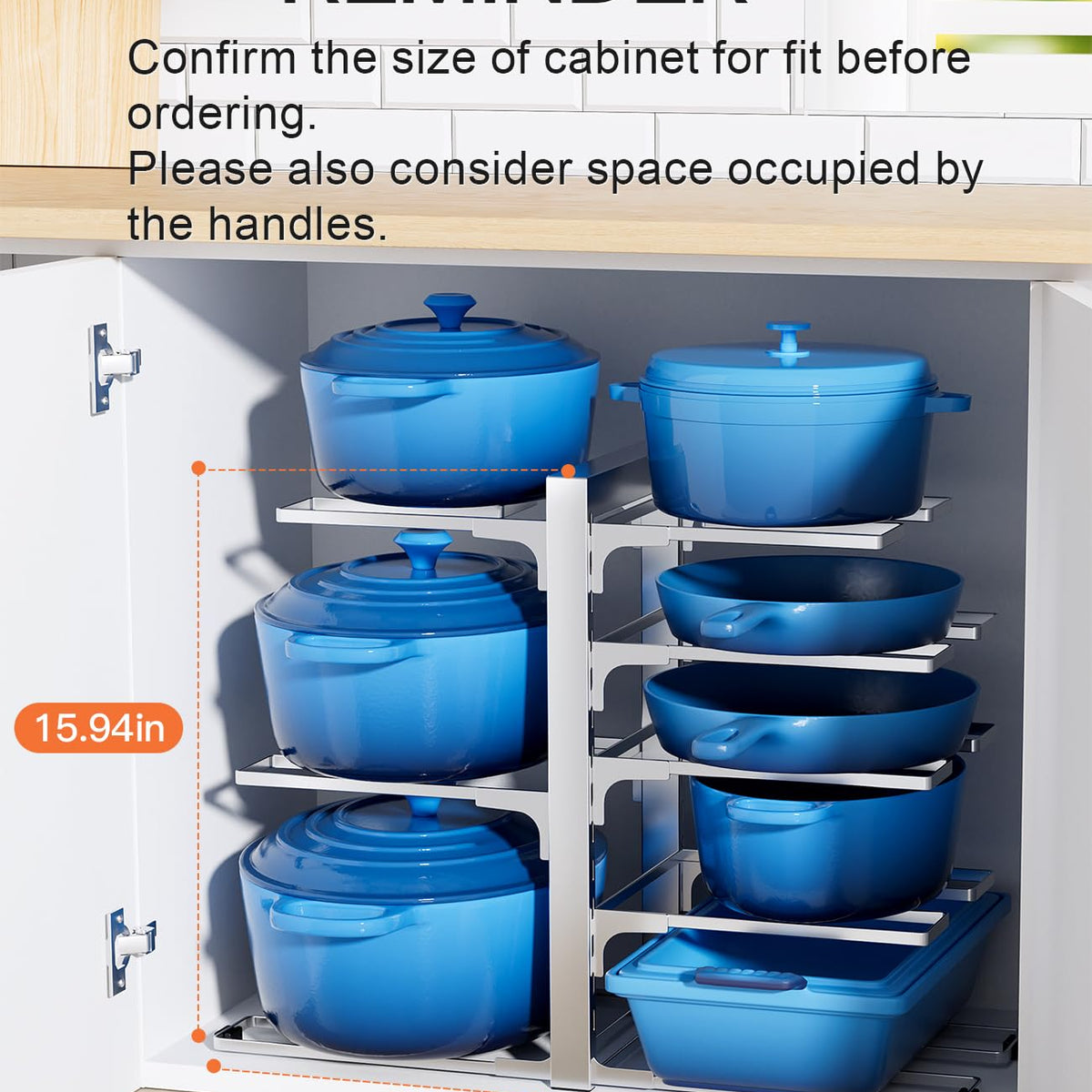 ORDORA 8-Tier Pots and Pans Organizer under Cabinet, Kitchen Cabinet O ...