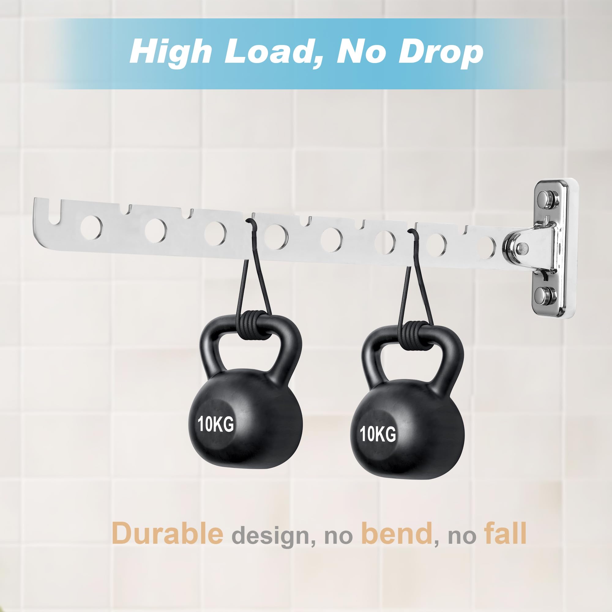 Alise ??Folding Clothes Hanger Rack, Stainless Steel Wall Mounted Drying Rack, Space Saving Laundry Hanging Rack For Laundry Clo