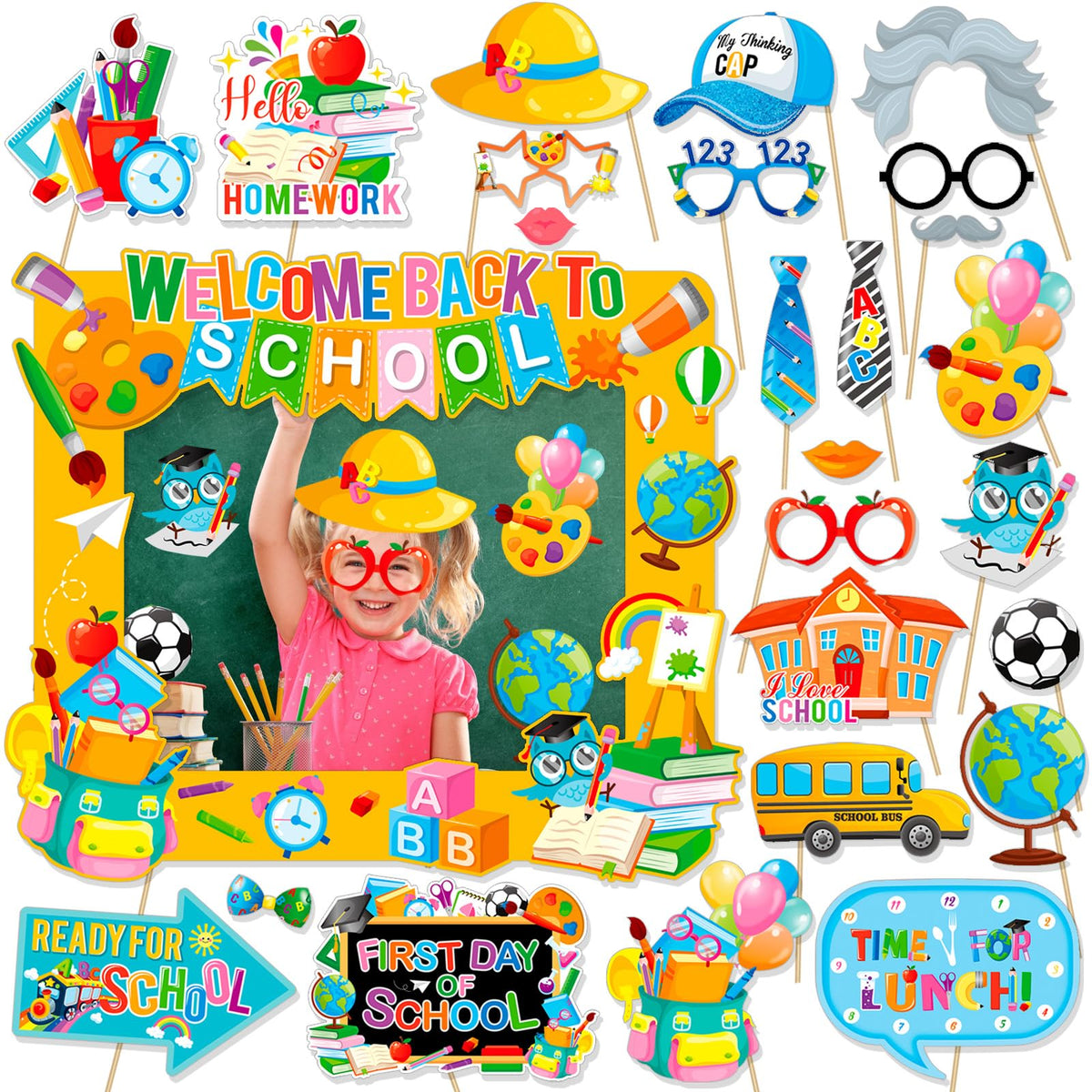 HOWAF Accessori Per Festa Ritorno A Scuola – Braccialetti Intrecciati, Portachiavi Angelo E Carte Benvenuto – Decorazioni Aula