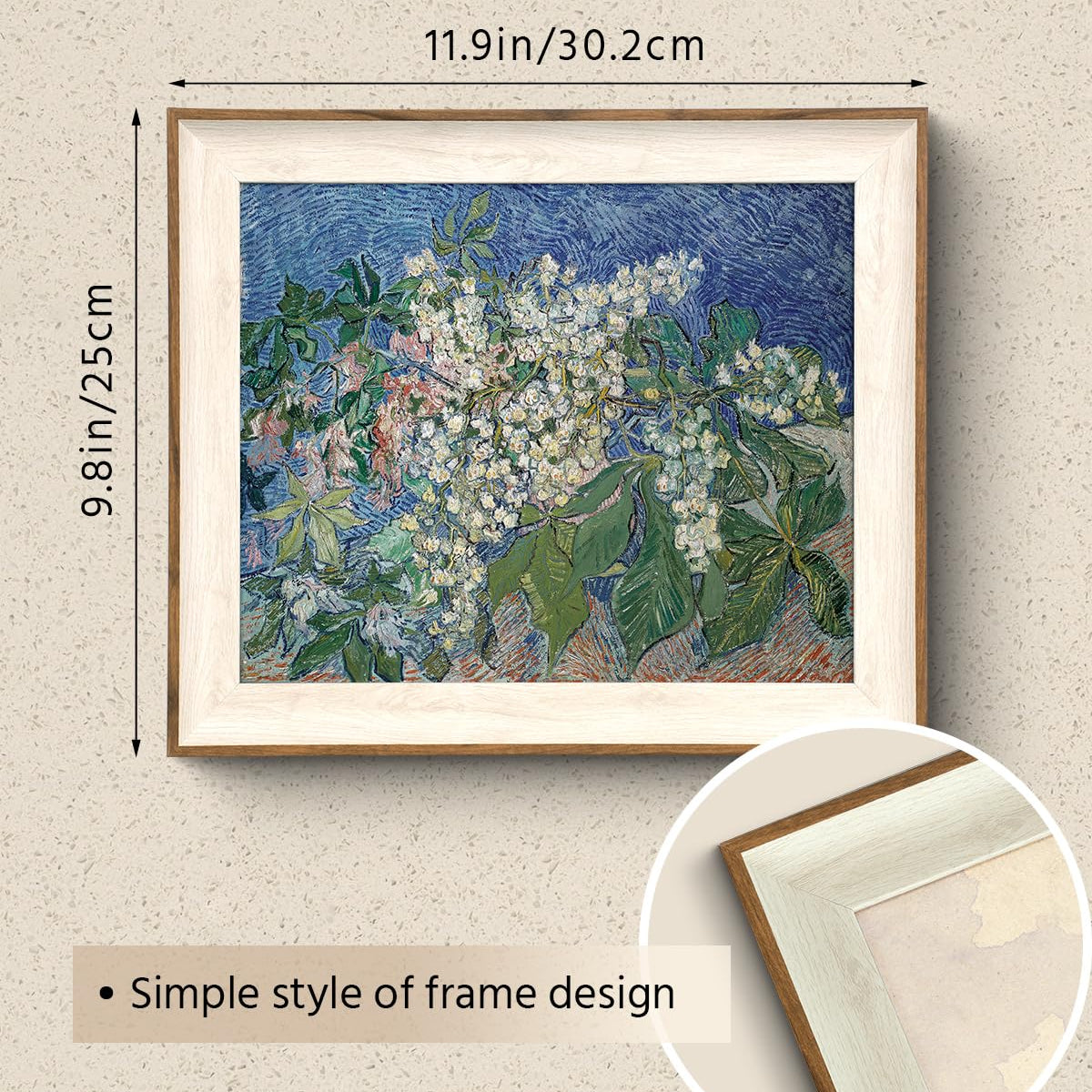 Viyyiea Framed Canvas Wall Art, Flowers Wall Art For Living Room, Vint ...