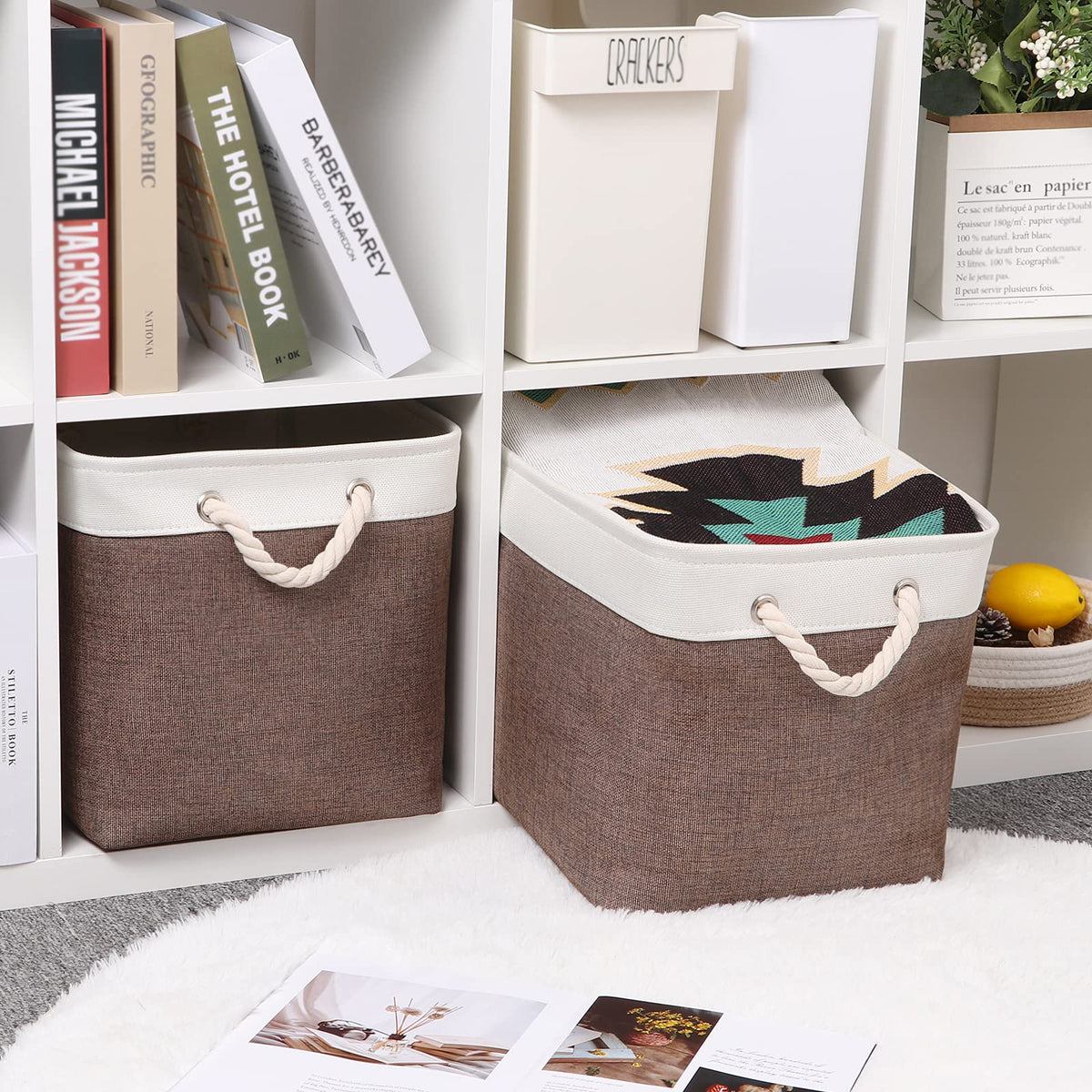 Bidtakay Large Storage Baskets With Handles For Organizing 16 '' X 11 ...