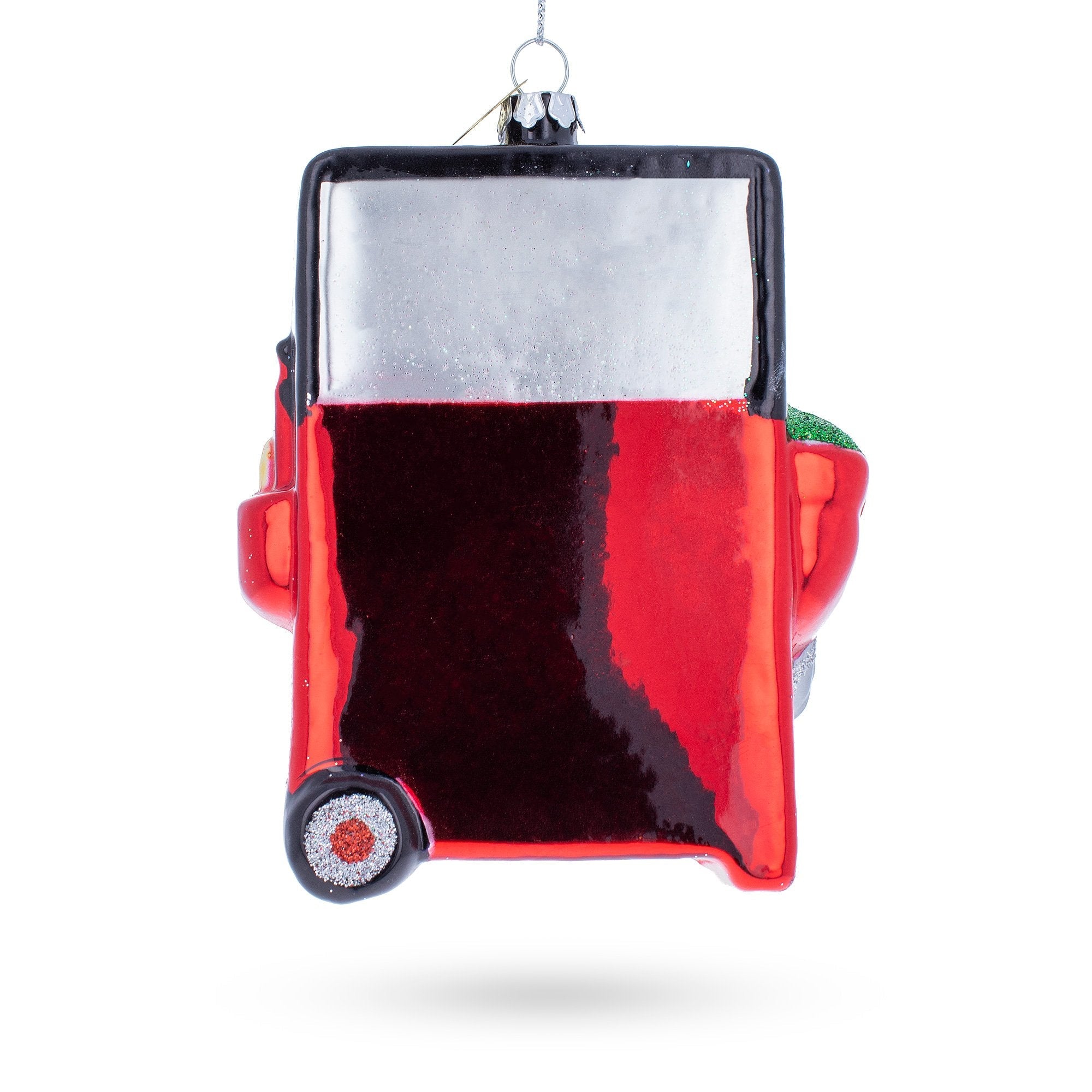 Red Barbecue Grill Glass Christmas Ornament