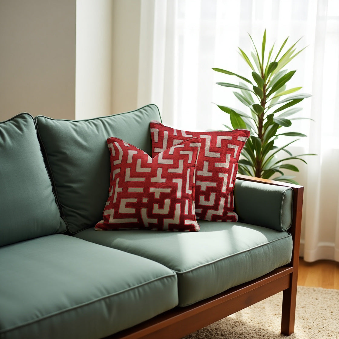 Red Throw Pillow Covers - 20 x 20 inches