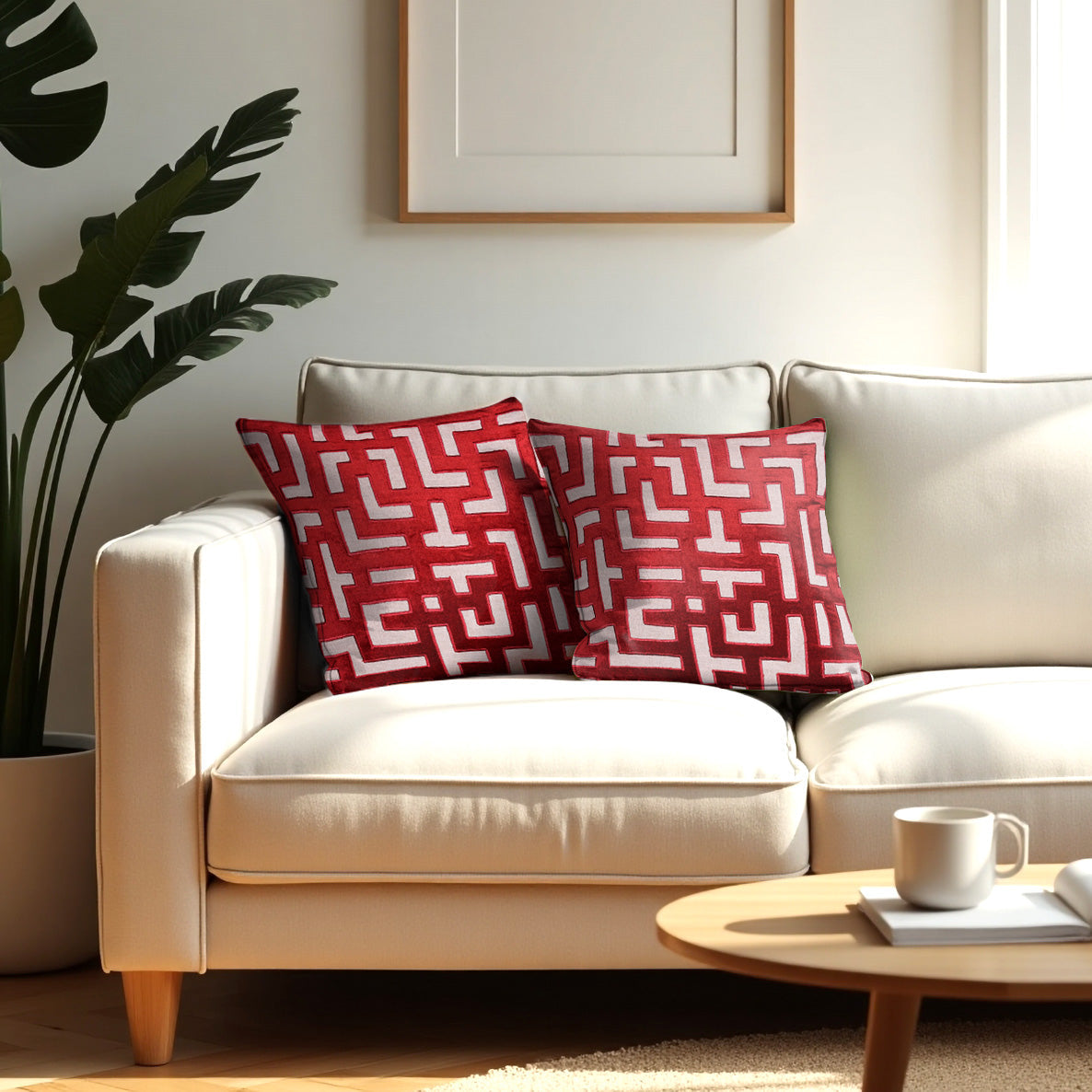 Red Throw Pillow Covers - 20 x 20 inches