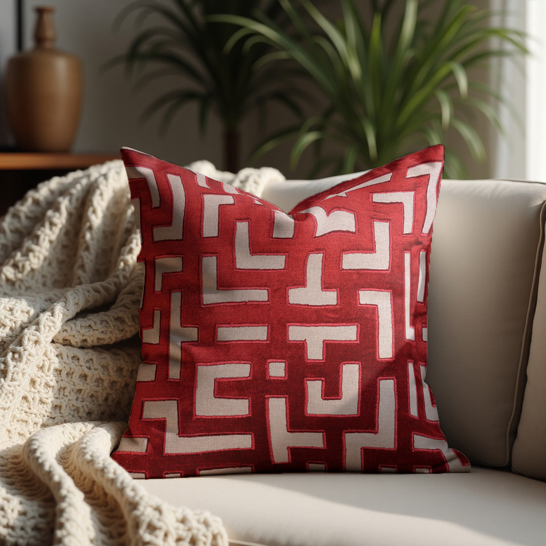 Red Throw Pillow Covers - 20 x 20 inches