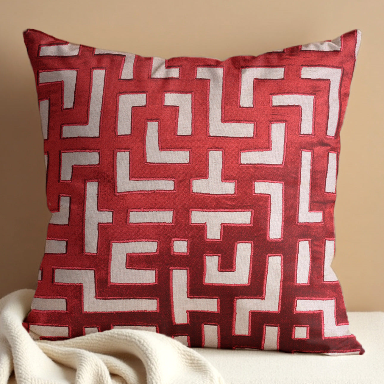 Red Throw Pillow Covers - 20 x 20 inches