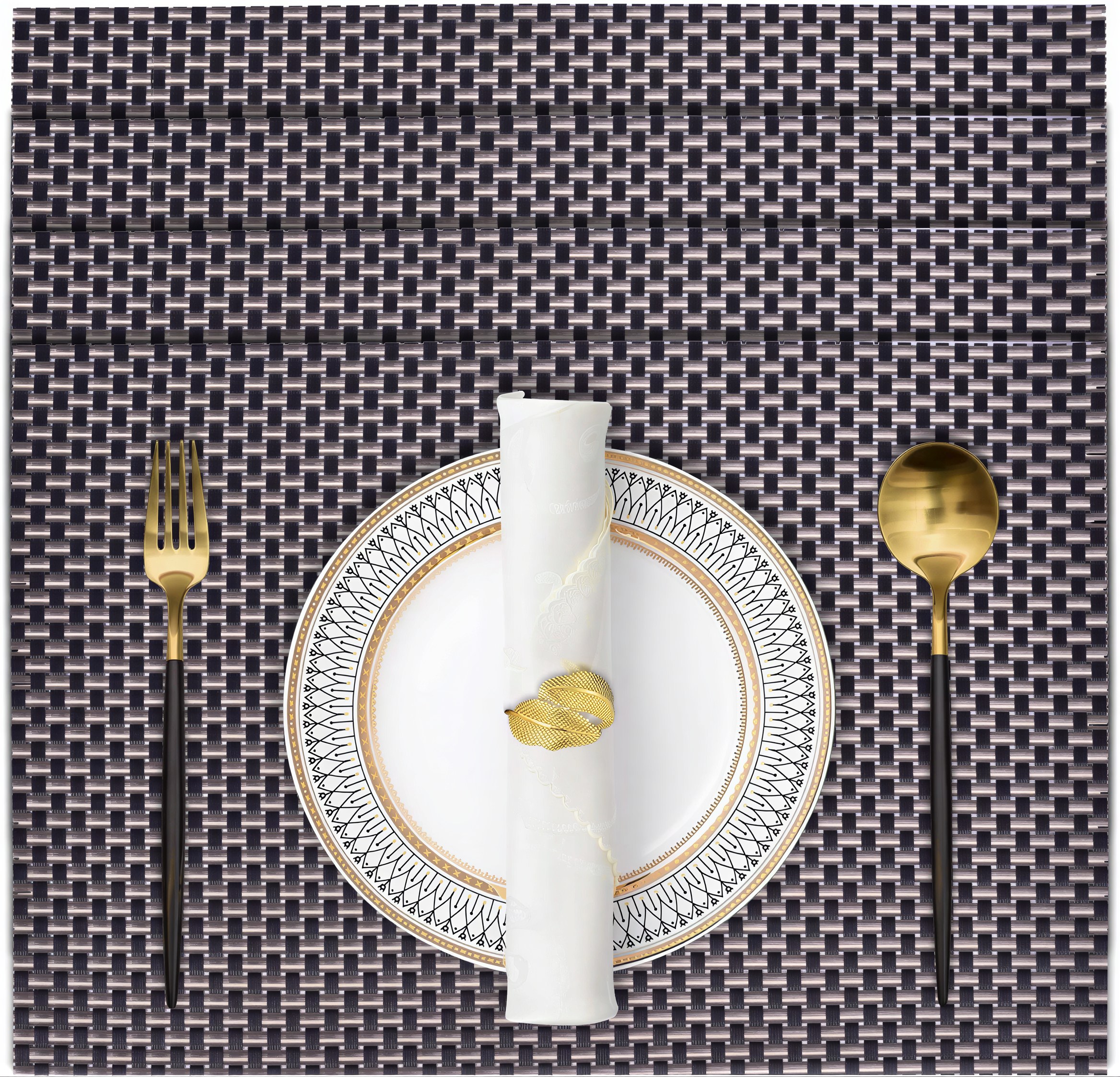 Vinyl Placemats - Heat Resistant Table Protector | Non Slip PVC Kitchen Decor Mats 18x12 Inches