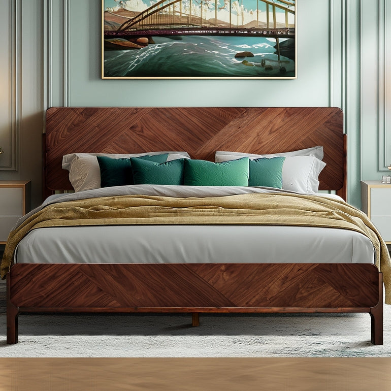 Rorns Bifrost Platform Bed Frame With Headboard for Modern Bedrooms