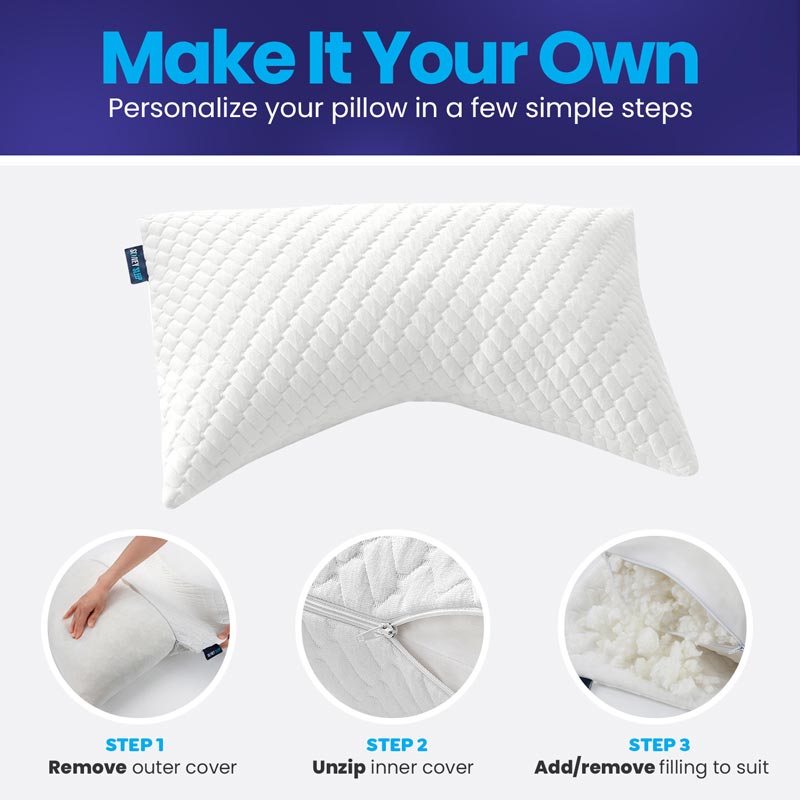 Bamboo Curve Pillow + Extra Foam