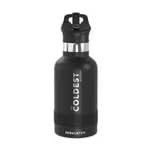 Coldest Water Bottle with Standard Mouth Straw Lid Metal Thermos Vacuum Insulated Stainless Steel l Reusable Leak Proof Cupholder Flask (12 oz  Stealth Black)