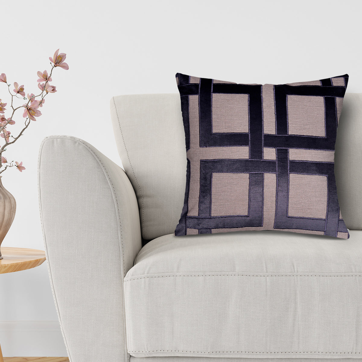 Beige Brown Throw Pillow Covers - 20 x 20 inches