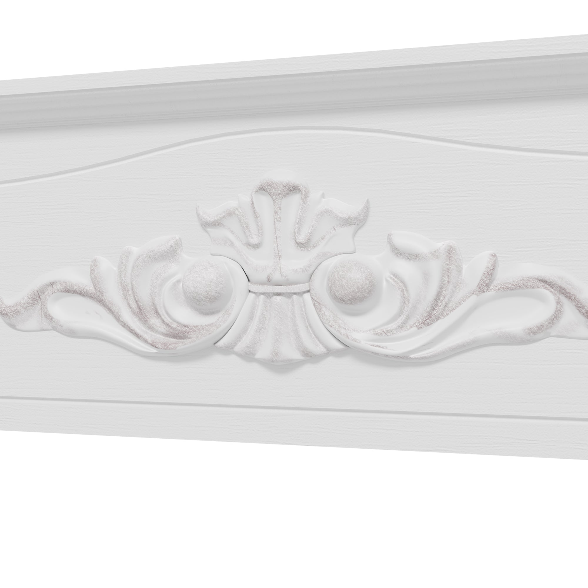 Freestanding Fireplace Surround, Modern Fireplace Mantel with Leg for Electric Fireplaces, 44.7" W x 40" H, White
