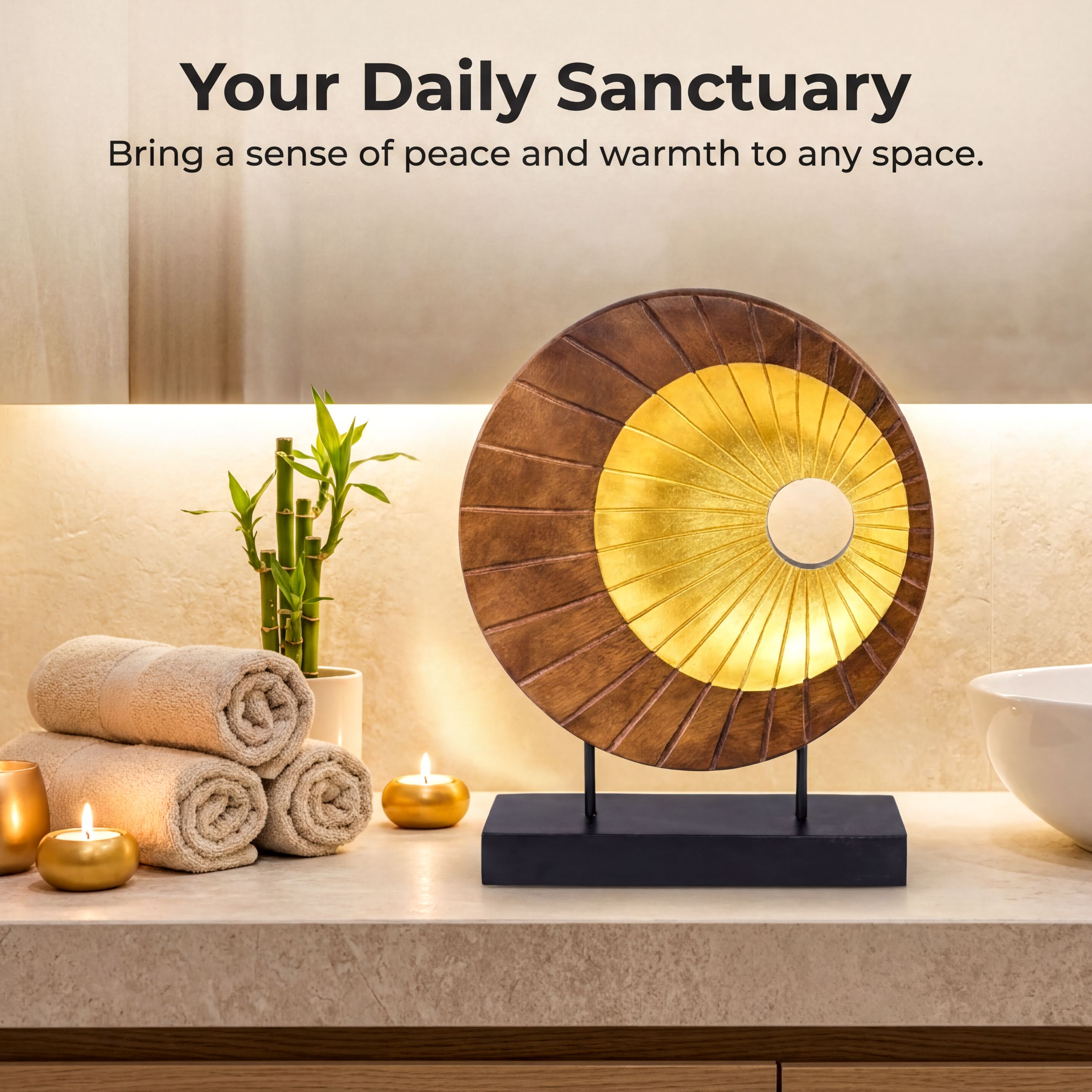 Handmade Wooden Sculpture – Acacia Wood Art Piece | Unique Home Sculpture Decor