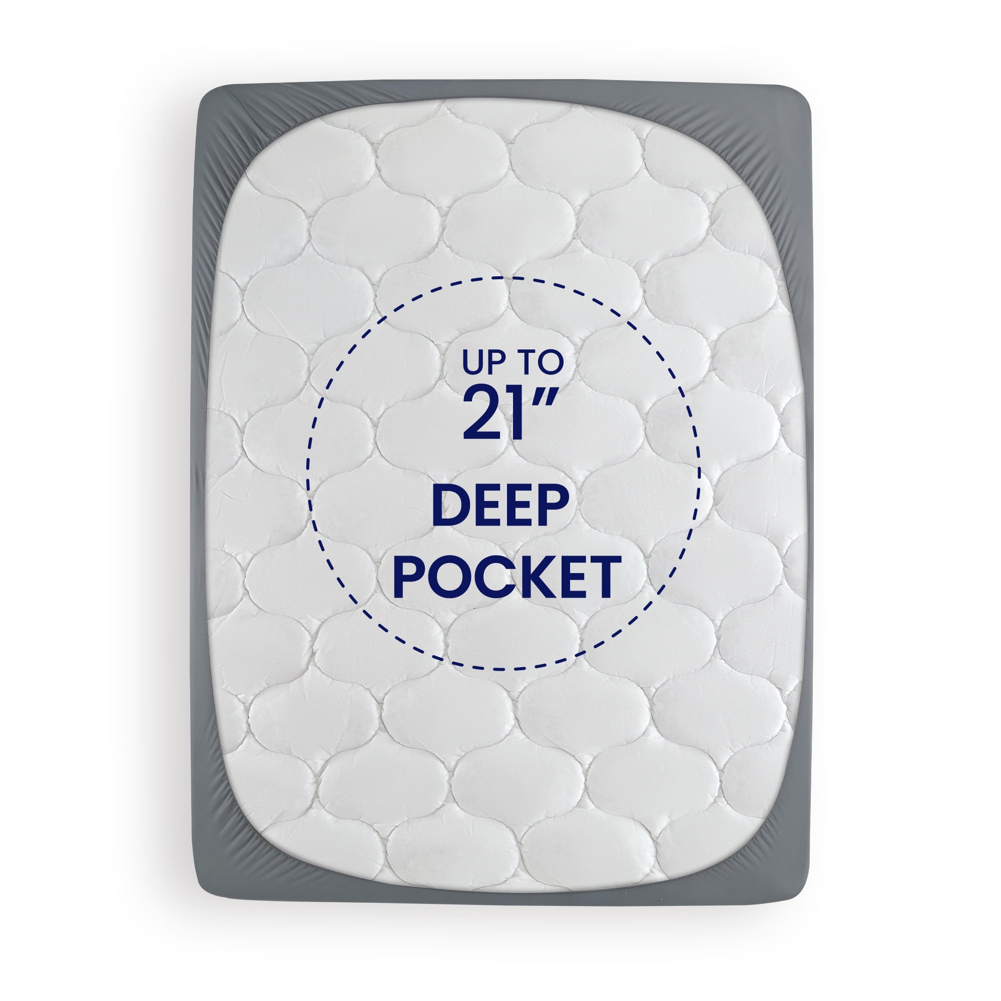 Quilted Fitted Mattress Pad-Grey