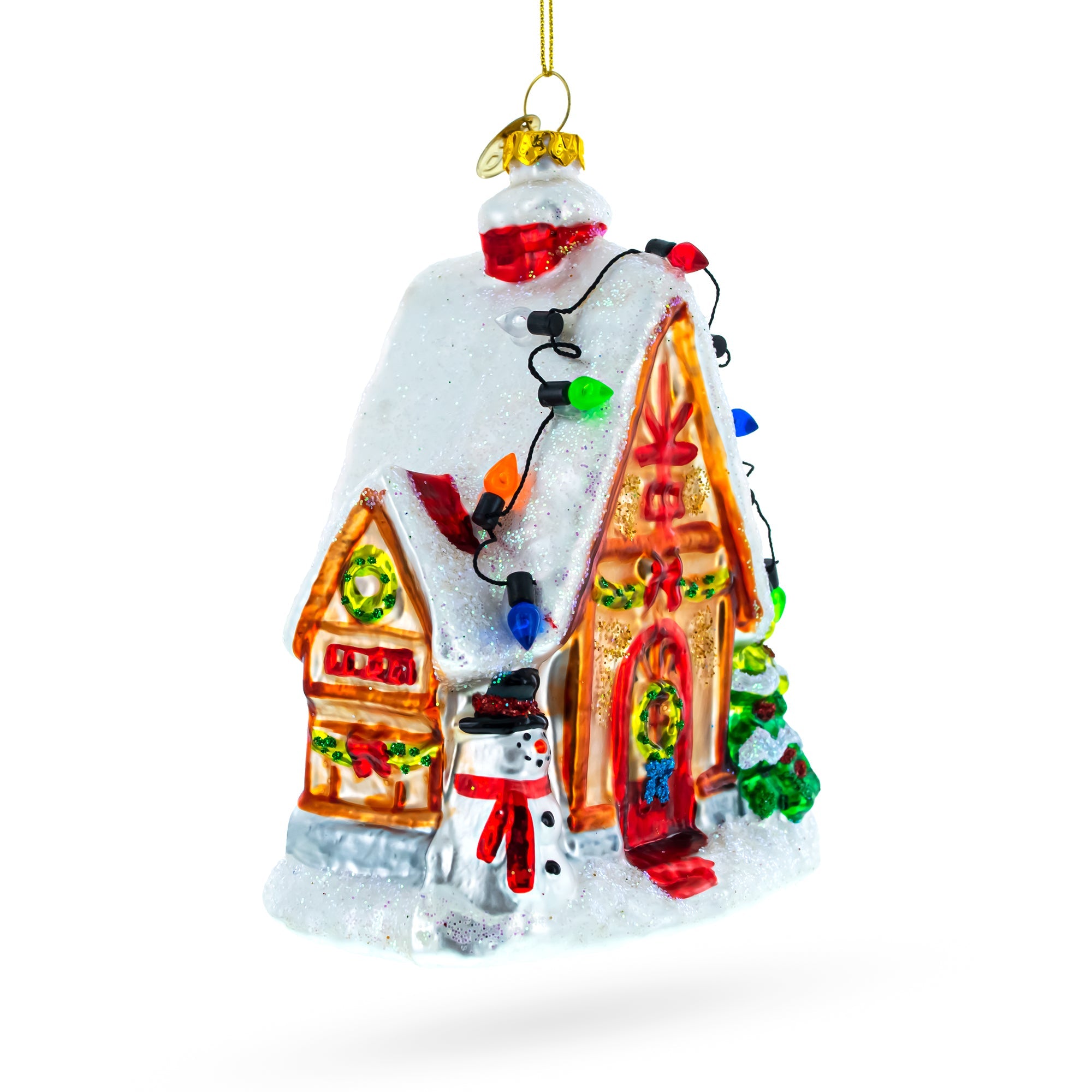 Gingerbread Delight Glass Christmas Ornament