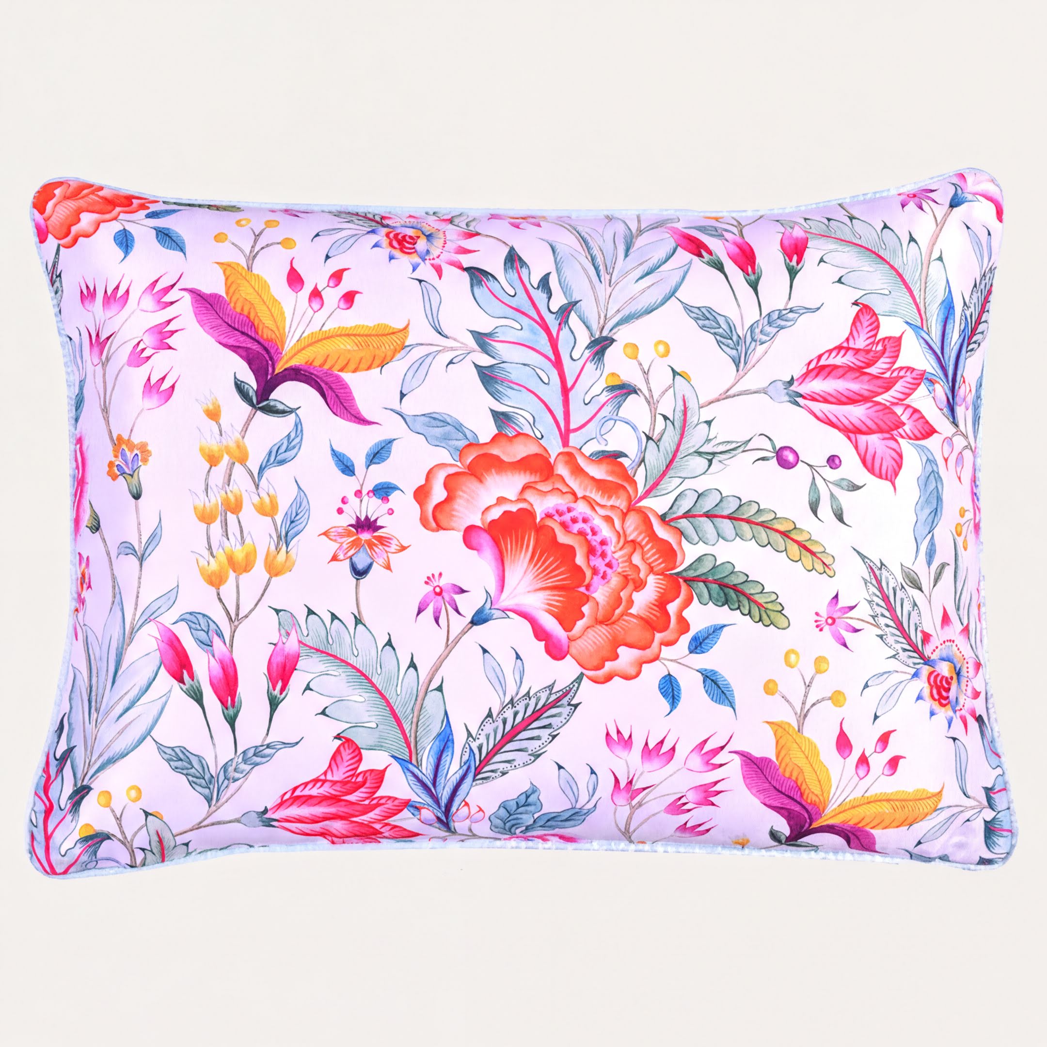Floral Throw Pillow Cover - 14 x 20 Inches | Multi-Color Decorative Cushion