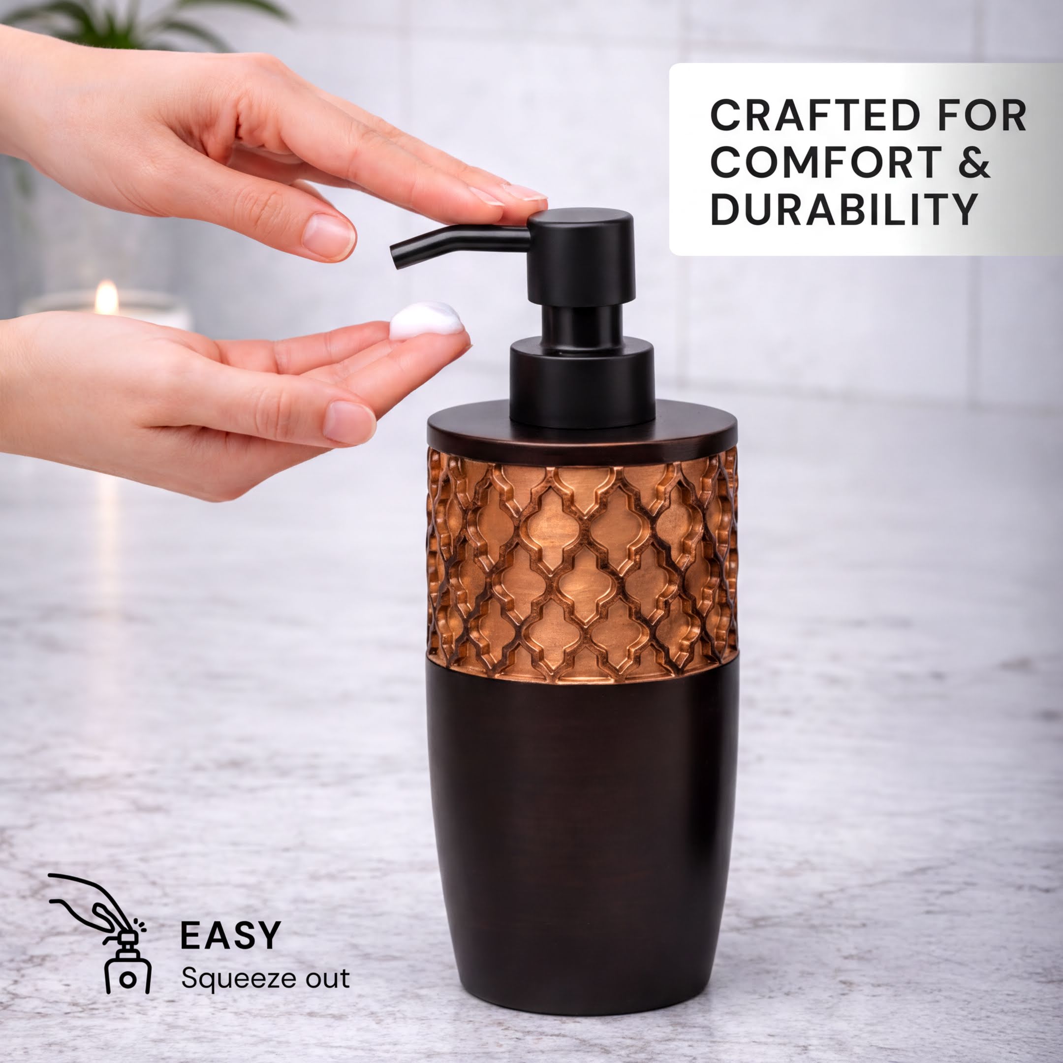 Bathroom Accessory Set – Elegant Wally Collection | Modern Polyresin Décor Kit