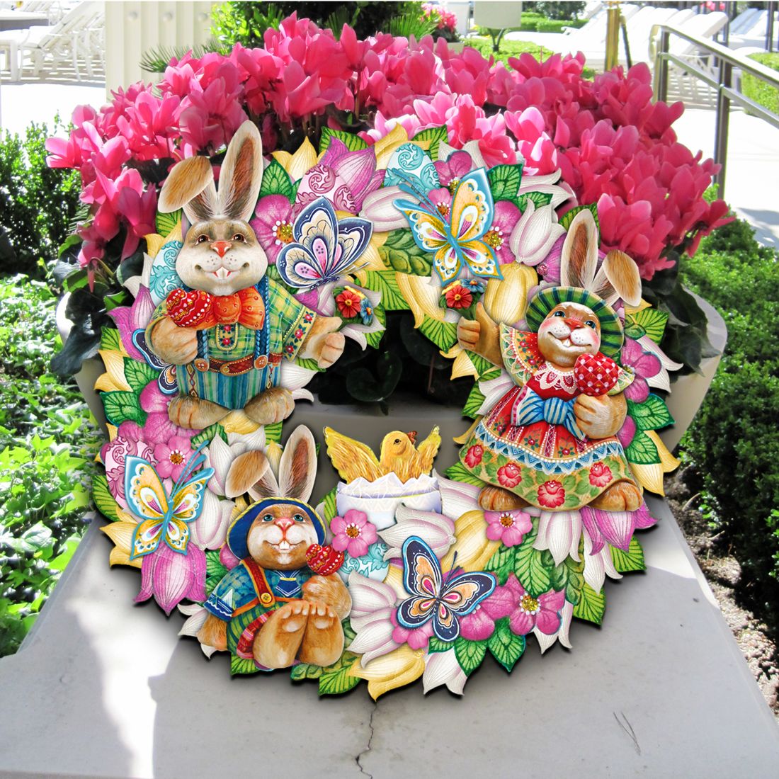 Easter Family Holiday Door Wreath by G. DeBrekht - Easter Spring Decor - 8185301-3H
