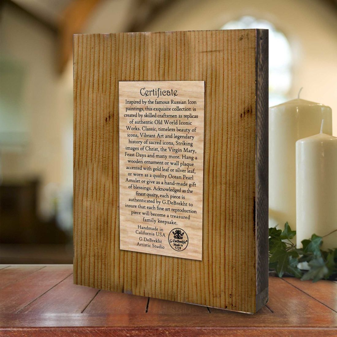 Saint Nicholas Pointy Wooden Cross by Museum Icons - Inspirational Icon Decor - 88321