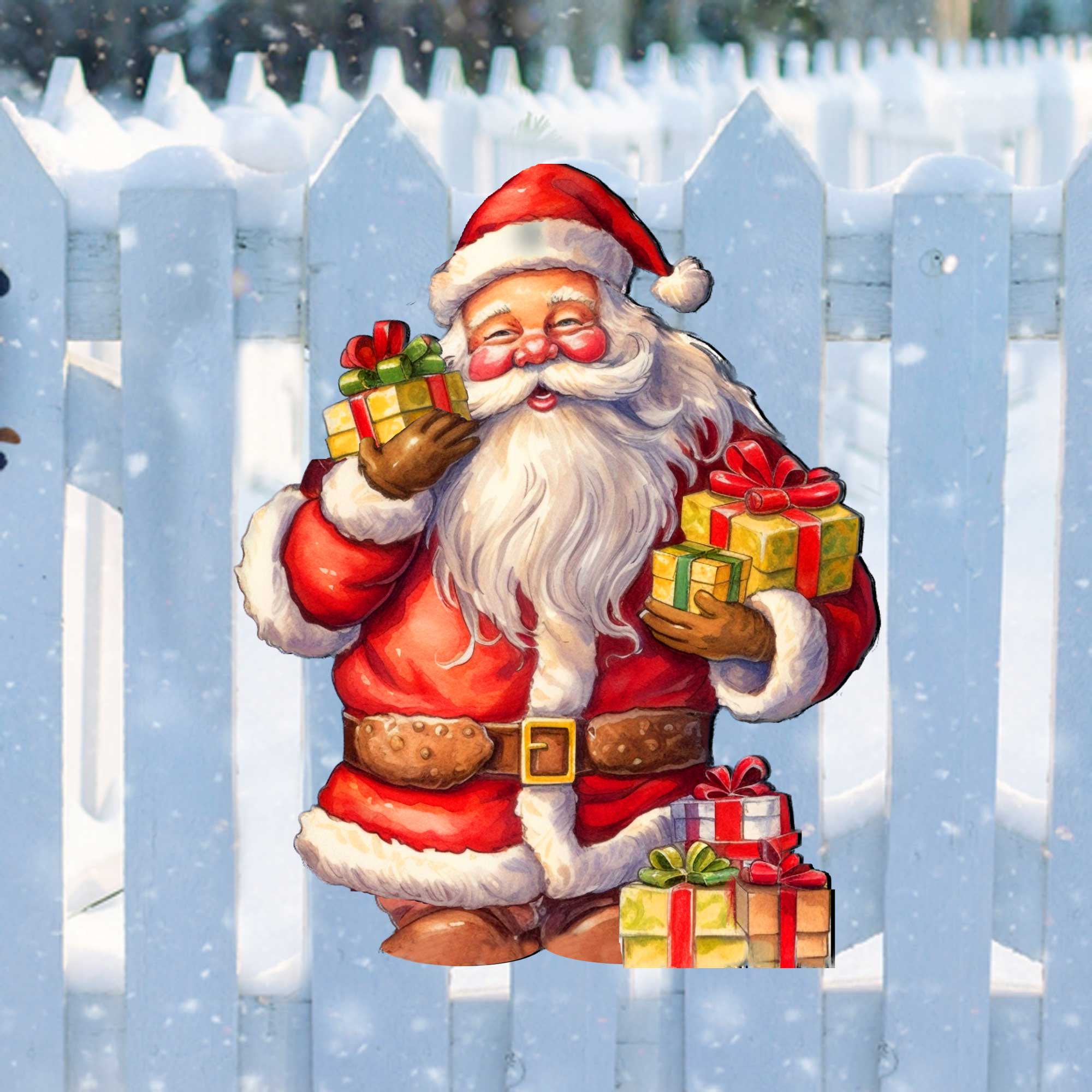 Heartwarming Gifts for All Outdoor Garden Decor Set of 3 by G. Debrekht - Christmas Santa Snowman Decor - 8120130MS3