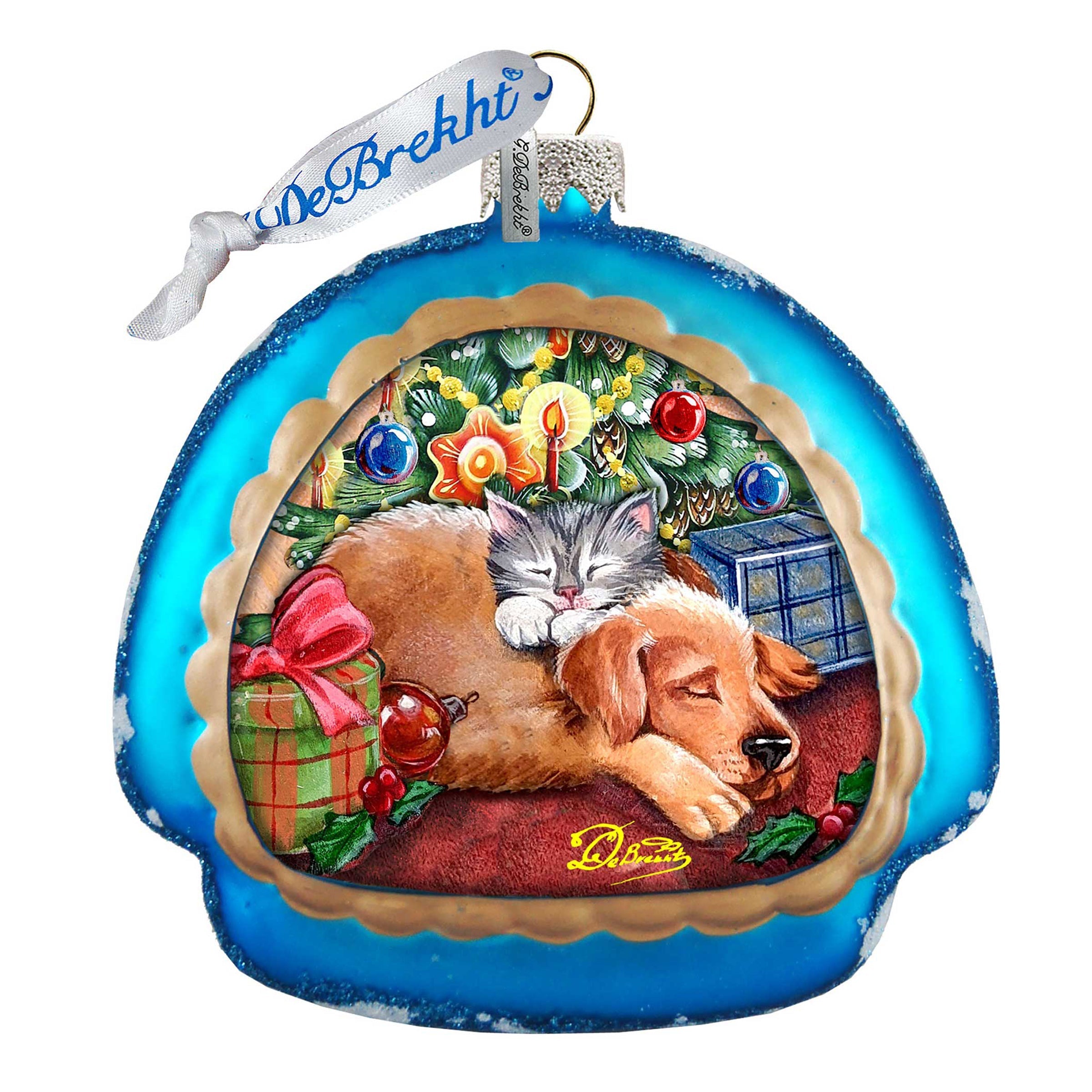 Furry Friends Glass Ornament by G. DeBrekht - Christmas Decor - 756-016
