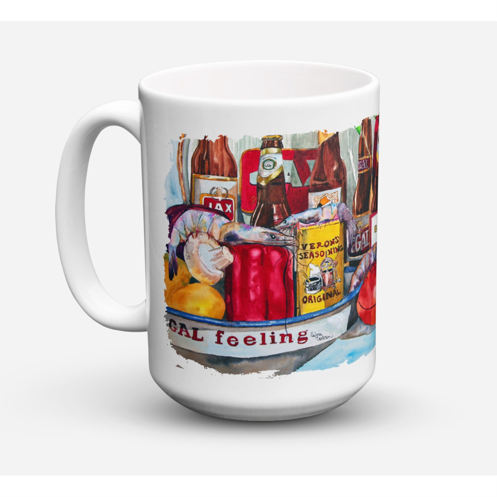 Carolines Treasures 1010CM15 Verons And New Orleans Beers Microwavable Ceramic Coffee Mug 15 oz Multicolor
