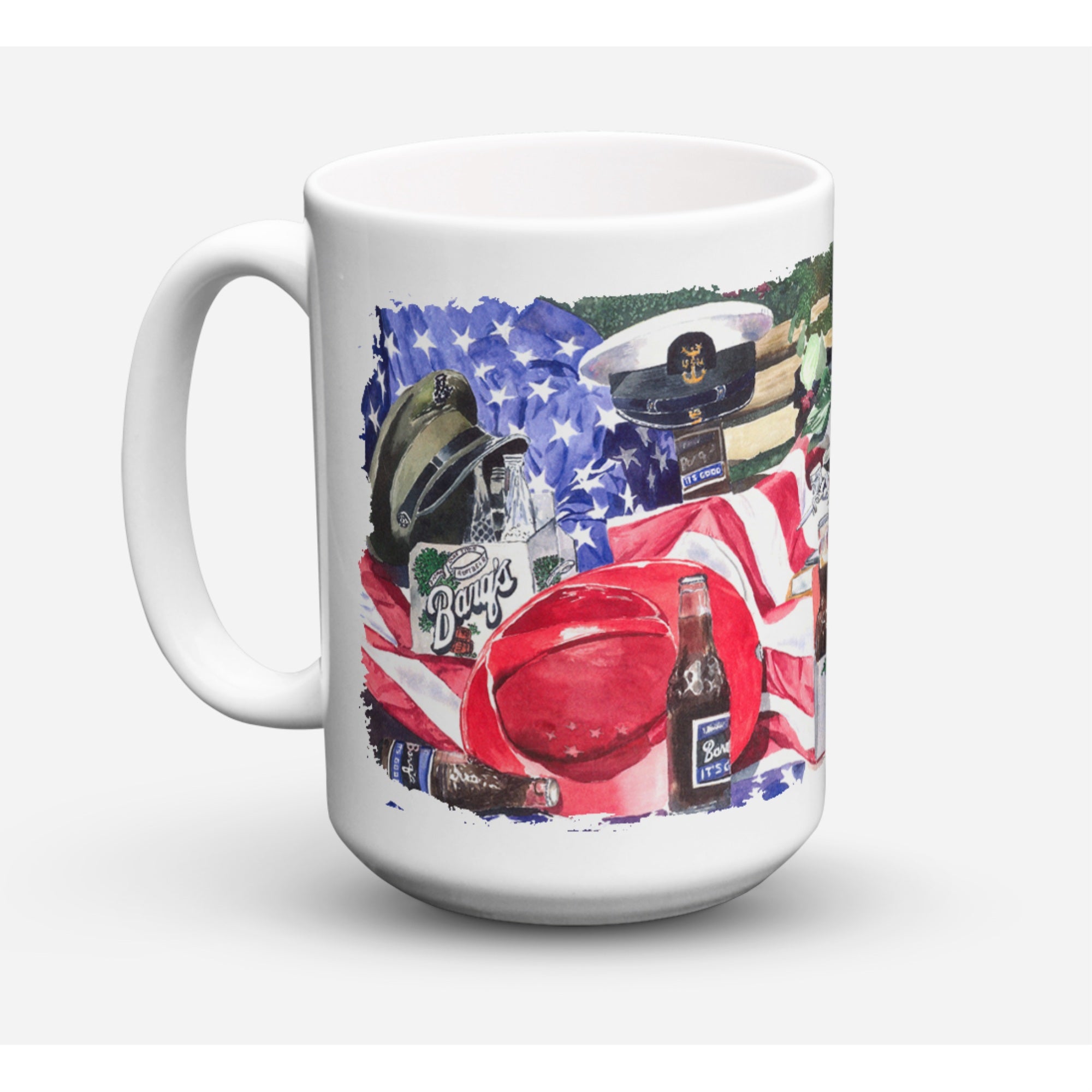 Carolines Treasures 1012CM15 Barqs And Armed Forces Microwavable Ceramic Coffee Mug 15 oz Multicolor