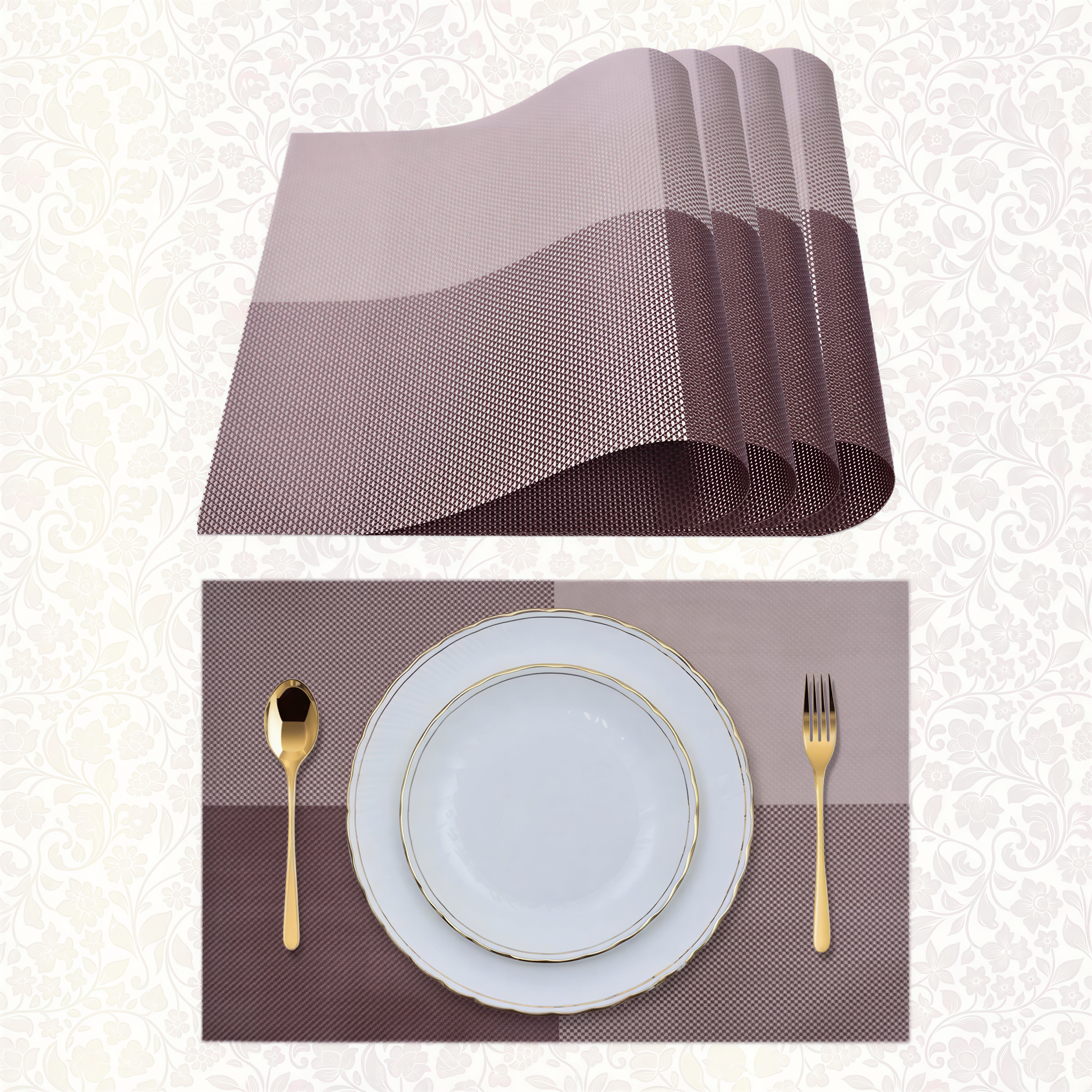 Vinyl Placemats – Durable Non Slip Table Protectors for Kitchen Dining