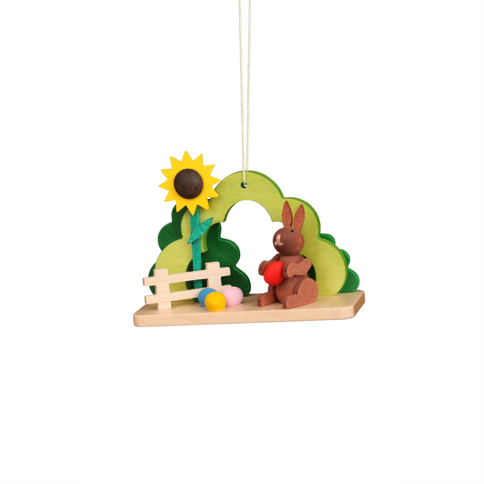 11-0607 - Christian Ulbricht Ornament - Rabbit With Sunflower - 2,25H x 2.8W x 1.15D