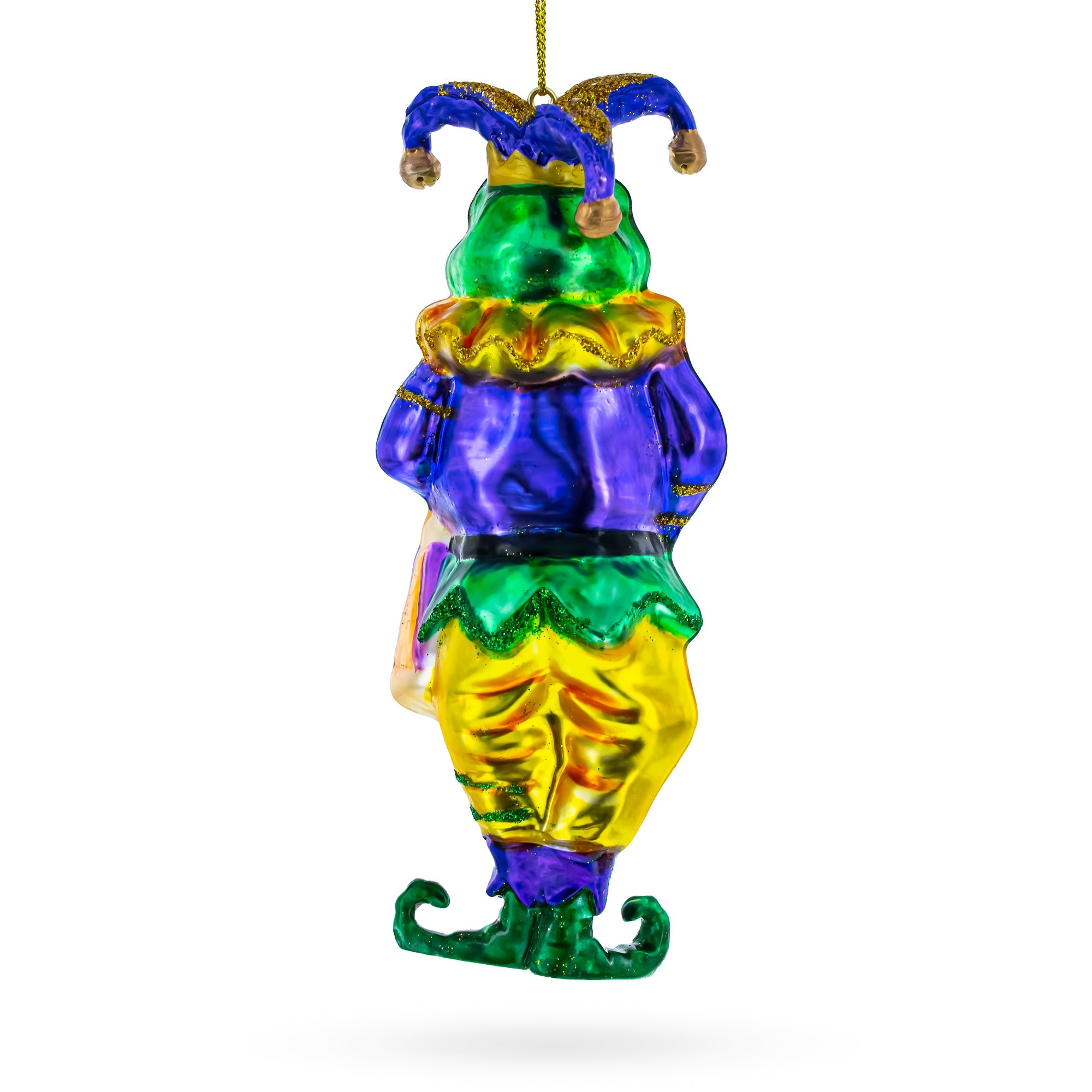 Frog Jester Glass Christmas Ornament