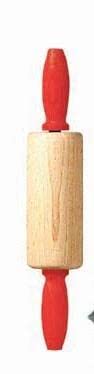 Linden Sweden Childrens Wooden Rolling Pin, Ideal For Fun Baking In The Kitchen, Play-Doh, And Crafts, 8.5    Long With Red Hand