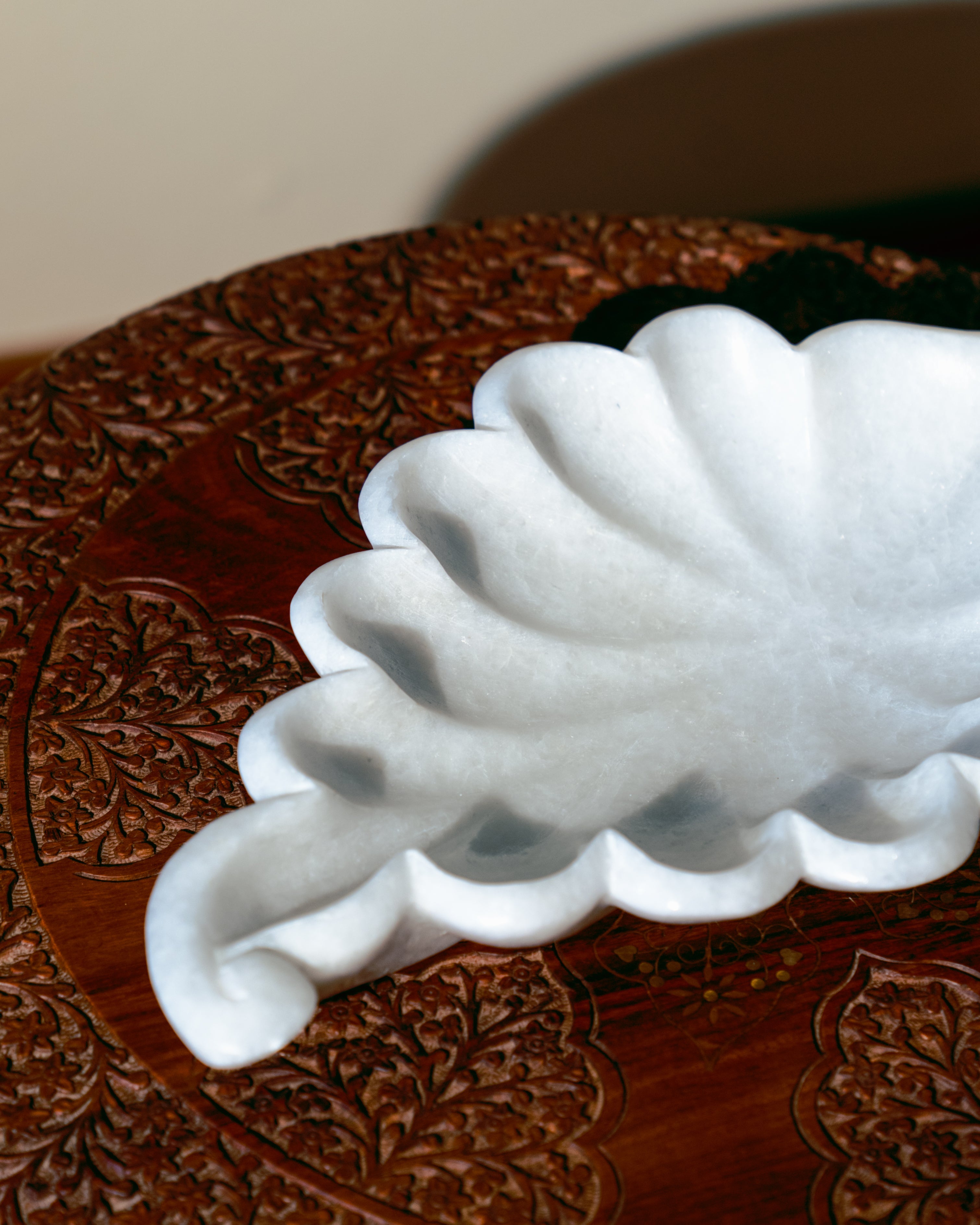 White Makrana Marble Wavy Bowl