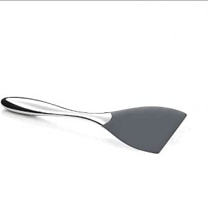 Nambe - Gourmet Collection - Curvo Spatula Slanted - Measures At 12'' - Made With Stainless Steel And Silicone - Designed By Ste