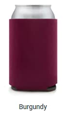 Kropsis Can Cooler Sleeves Blank Poly Foam (12, Burgundy)