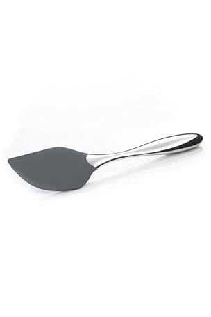 Nambe - Gourmet Collection - Curvo Spatula Slanted - Measures At 12'' - Made With Stainless Steel And Silicone - Designed By Ste