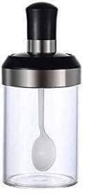 Het Enterprise Borosilicate Glass Jar With Spoon For Ghee Butter Spice Sugar Salt Tea Coffee Pickle Storage Jar With Container S