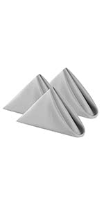 Cloth Napkins 20X20 Inch Washable Polyester Dinner Napkins Soft Table Napkins For Wedding Party Dining Banquet(Silver,50Pcs)