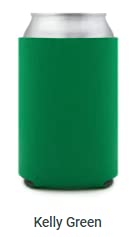 Can Cooler Sleeves Blank Poly Foam (48  Kelly Green)