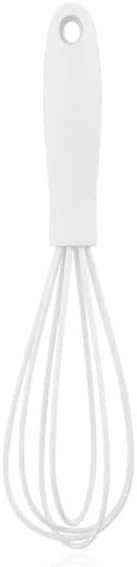 1Pc White Mini Silicone Whisks,6.7Inch Non Scratch NonStick Whisks,Milk And Egg Beater Blender,Hand Egg Mixer,Kitchen Whisks Fo