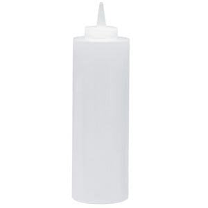 New, 24 Oz. (Ounce) Large Clear Squeeze Bottle, Condiment Squeeze Bottle, Open-Tip, Screw-On Spout, Polyethylene Durable Plastic