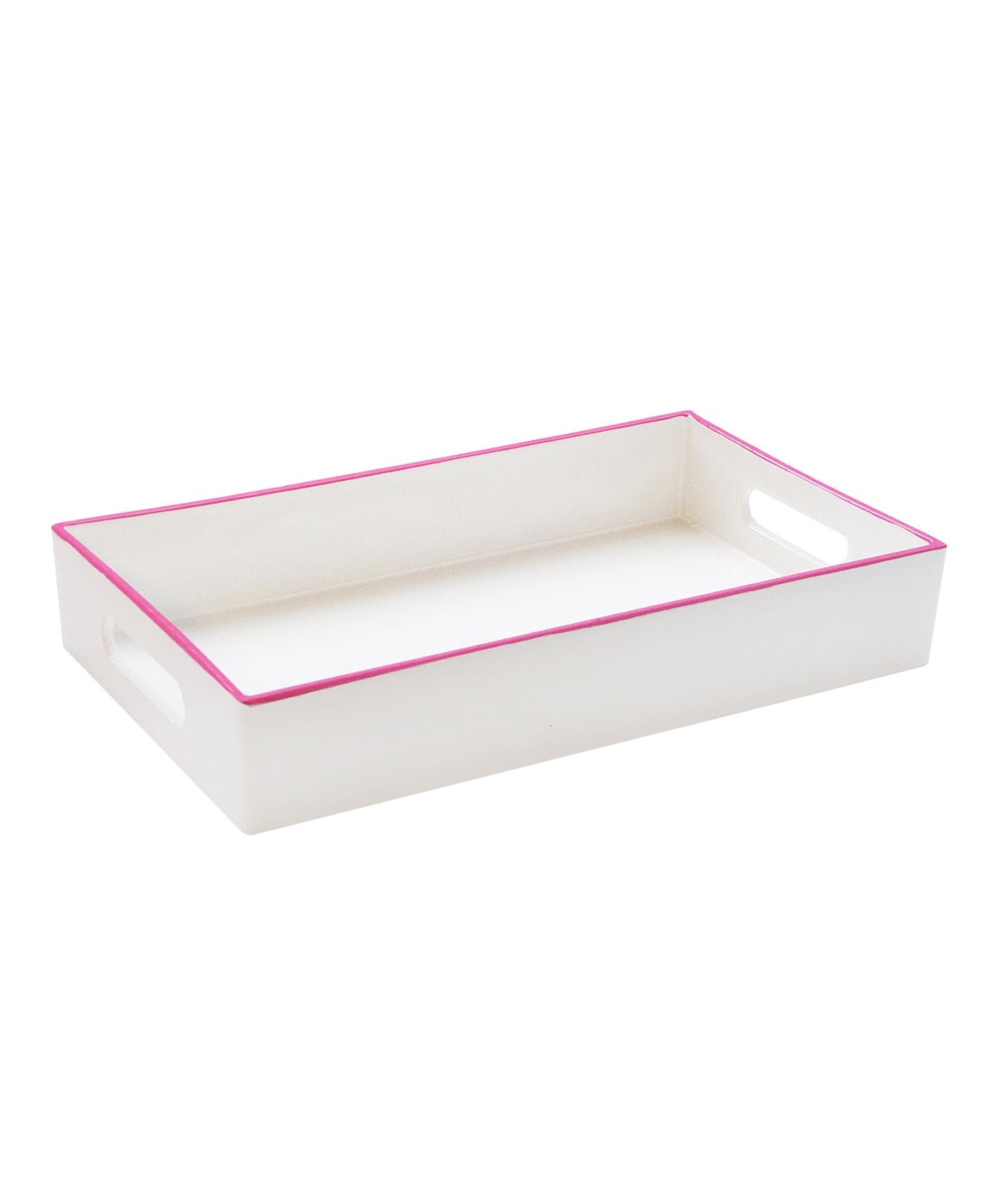 White & Pink Rectangular Tray