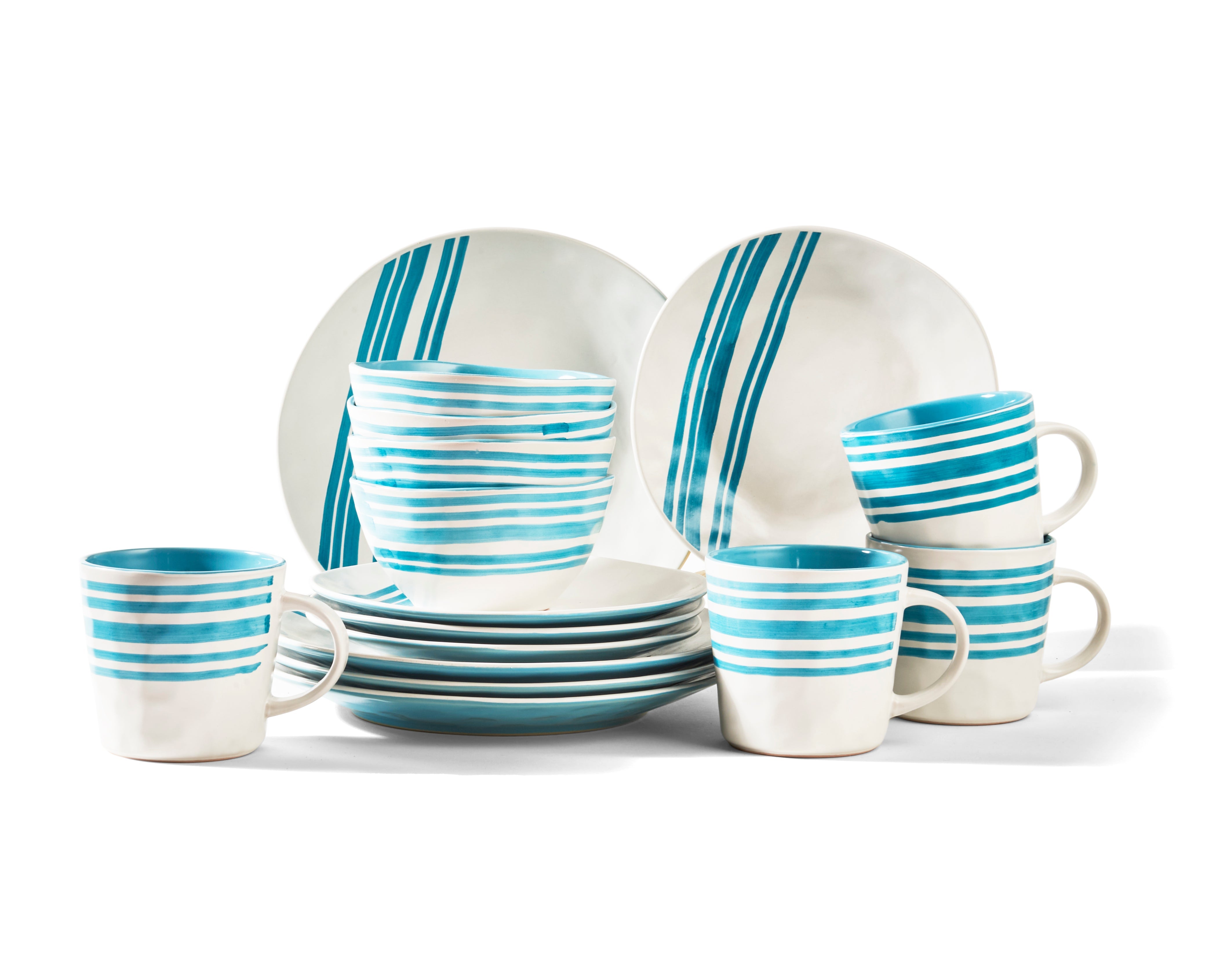 BISTRO TEAL 16PC DINNER SET:10.5"DP