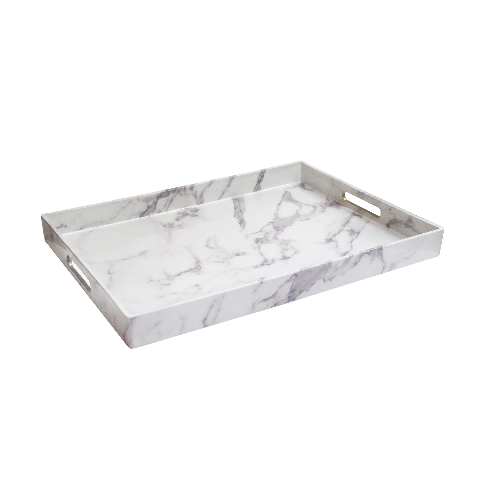 Marble White Tray With Handles