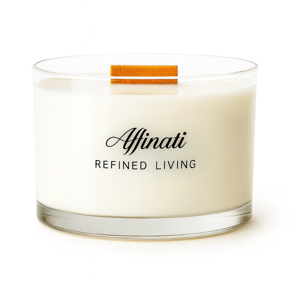 Vanilla Noir Wooden Wick Candle – Luxury 13 oz Soy Blend | Affinati