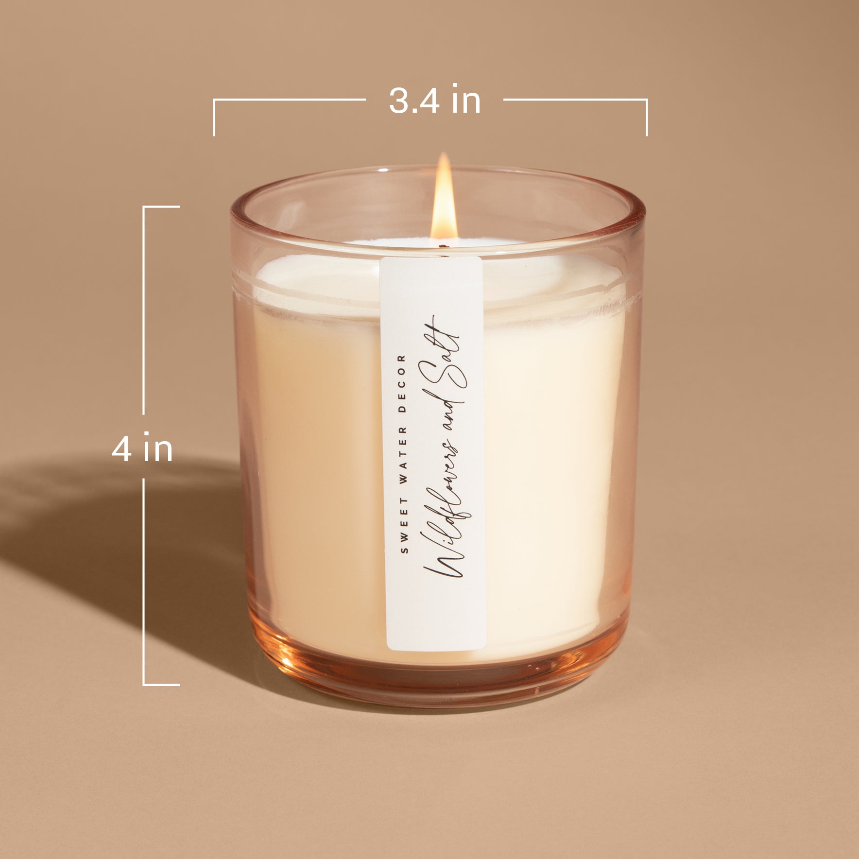 Pink Grapefruit Soy Candle - Tinted Glass Jar - 12 oz
