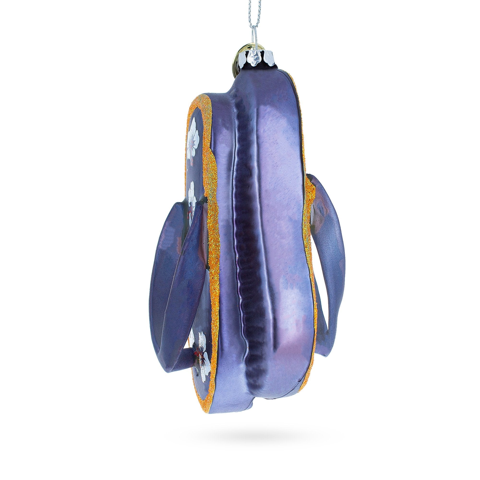 Colorful Flip Flops Glass Christmas Ornament