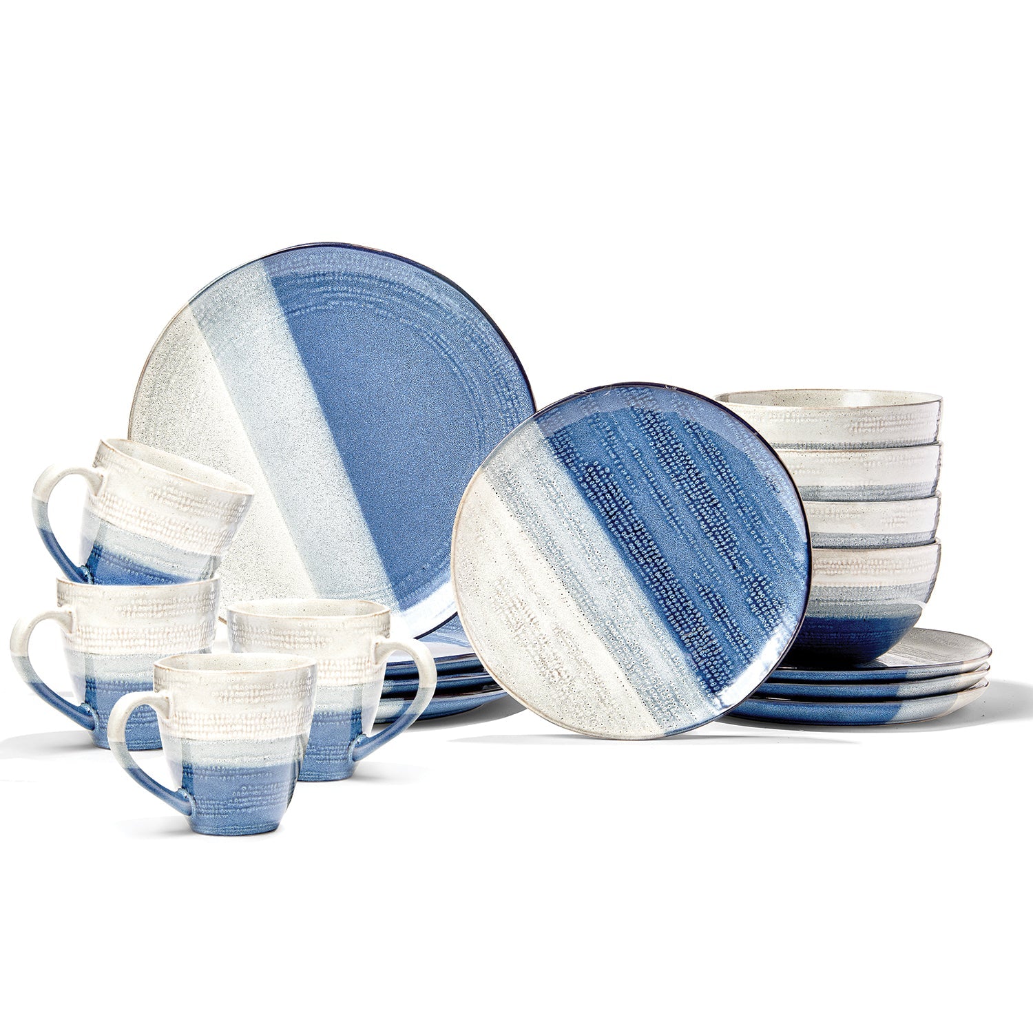 Gaia Blue 16-Piece Dinner Set